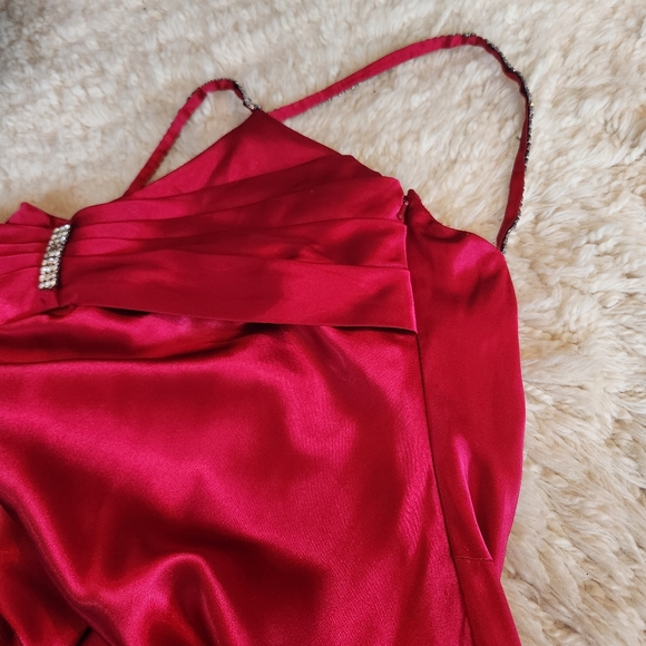 Satin Red Prom Dress - Picture 4 of 5